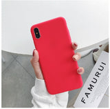 Cute Matte Solid Candy Phone Case for Iphone 11 Pro Max Xs Max Xr Simple Silicone Case for Iphone 7 6s 8 Plus Soft Cover