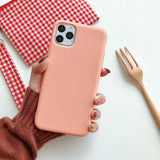 Cute Matte Solid Candy Phone Case for Iphone 11 Pro Max Xs Max Xr Simple Silicone Case for Iphone 7 6s 8 Plus Soft Cover